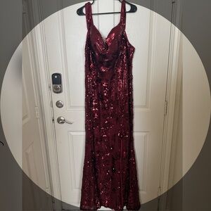 NWOT Red Sequin Gown